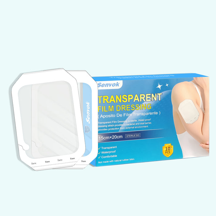 Senvok Transparent Film Dressing(15cm x 20cm,10 Pack)