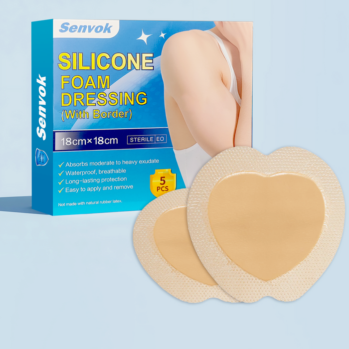 Senvok Silicone Foam Dressing(18cm x 18cm 5 Pack)