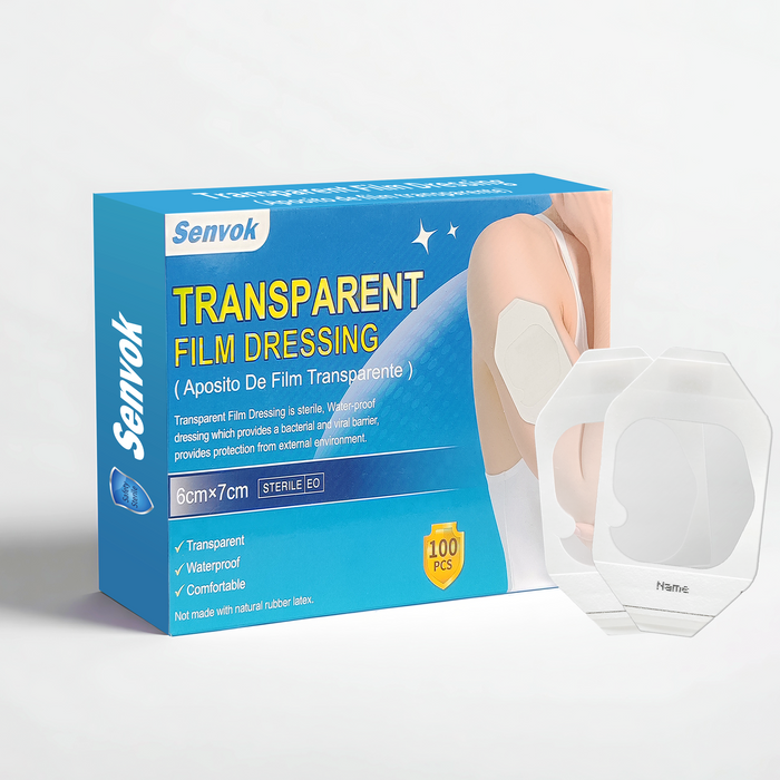 Senvok Transparent Film Dressing(6cm x 7cm,100 Pack)
