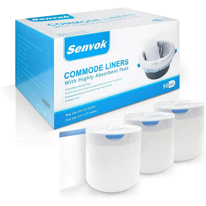 Senvok Commode Liners with Highly Absorbent Pads