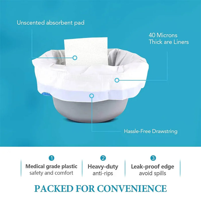 Senvok Commode Liners with Highly Absorbent Pads