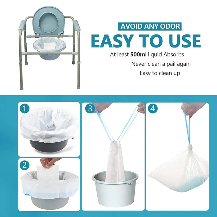 Senvok Commode Liners with Highly Absorbent Pads
