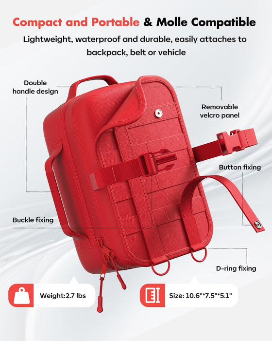 Senvok Large First Aid Kit for Car, Home & Travel - Emergency Survival Kit with Zip Stitch Wound Closure and Molle Pack Pockets - Ideal for Camping, Hiking, Outdoor Adventures