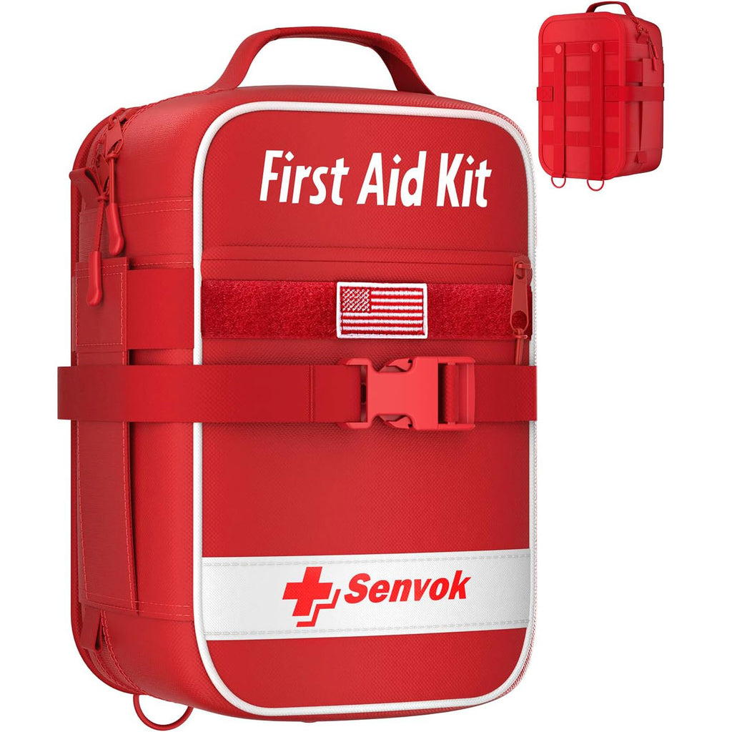 Senvok 232 Pcs First Aid Kit with Zip Stitch & Molle Tactical Bag