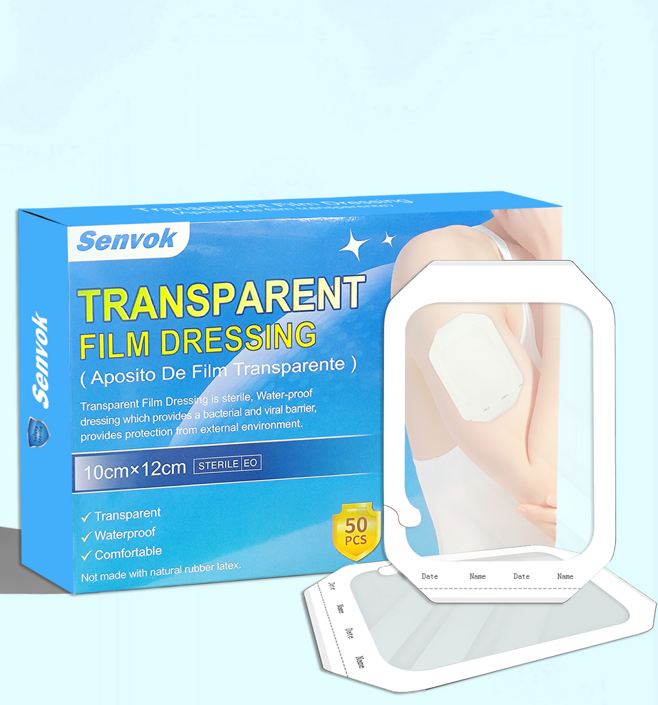 Senvok Transparent Film Dressing(10cm x 12cm,50 Pack)