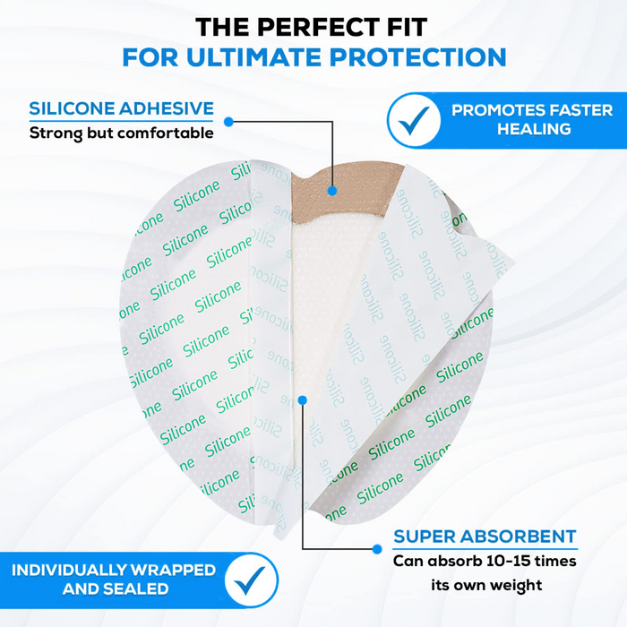 Senvok Silicone Foam Dressing(18cm x 18cm 5 Pack)