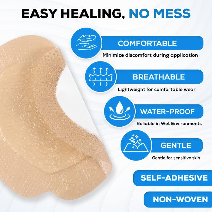 Senvok Silicone Foam Dressing(18cm x 18cm 5 Pack)