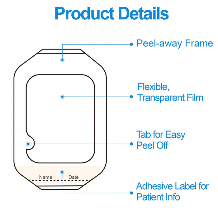 Senvok Transparent Film Dressing(10cm x 12cm,50 Pack)
