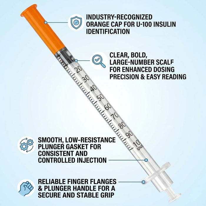 U-100 Insulin Syringes 1ml 30G 6mm – Ultra-Fine Short Needle, Sterile & Individually Capped