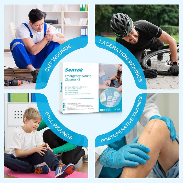 Wound closure device for cuts, lacerations, falls, and post-surgery incisions—zip stitch alternative to sutures and staples.