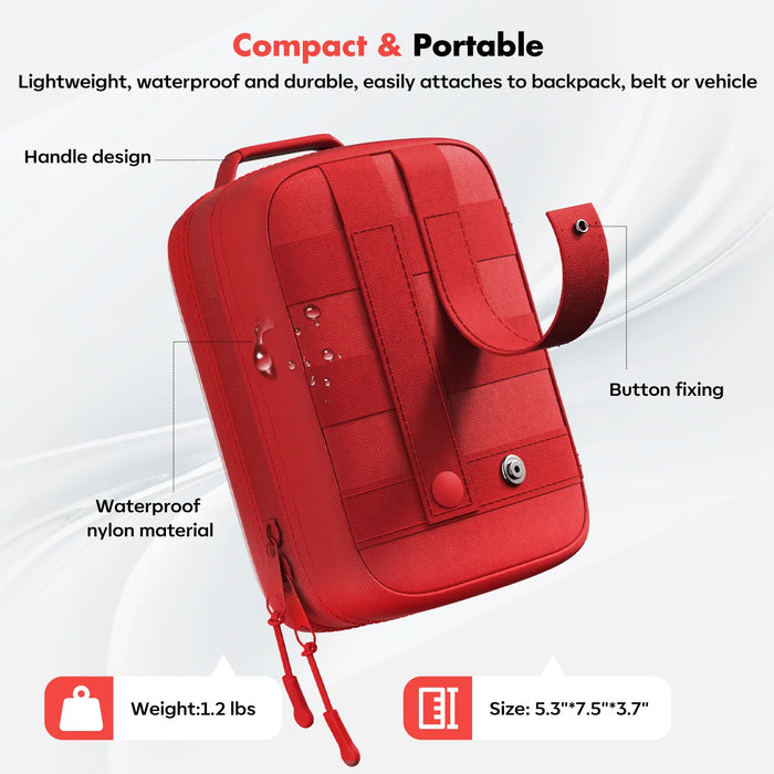 Senvok 121 Pcs First Aid Kit for Car, Home & Travel - Emergency Survival Kit with Zip Stitch Wound Closure and Molle Pack Pockets - Ideal for Camping, Hiking, Outdoor Adventures